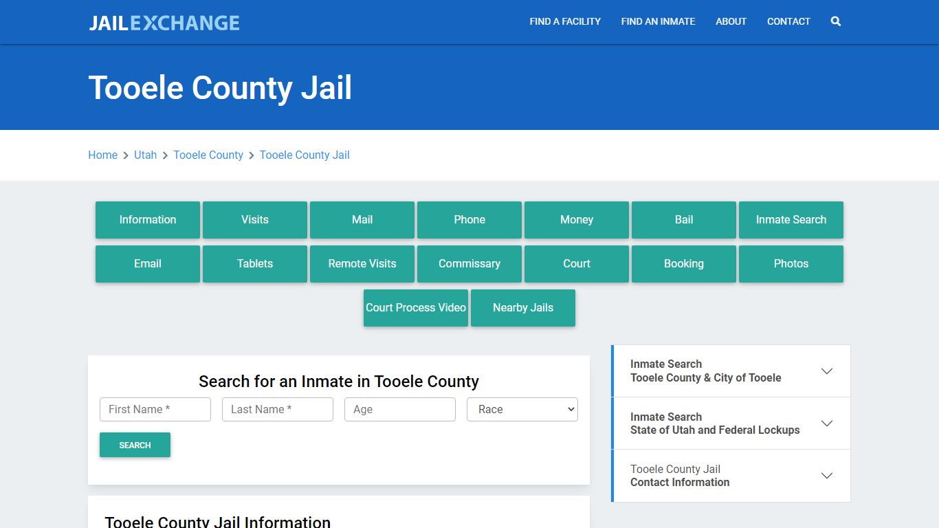 Tooele County Jail Roster Lookup, UT, Inmate Search